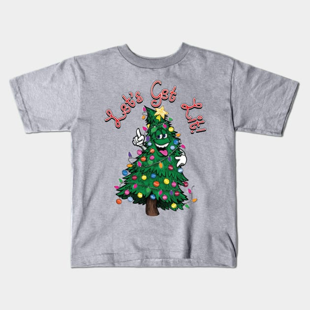 Lit Christmas Tree Kids T-Shirt by Jay's Tees